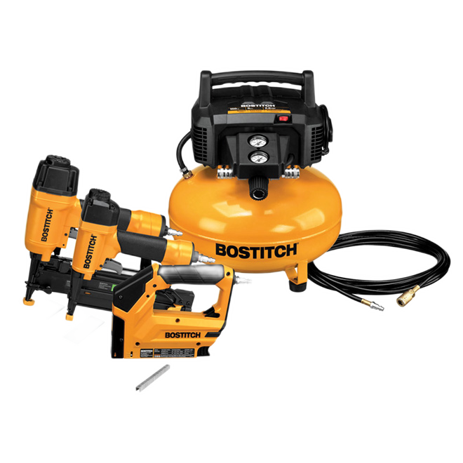 BOSTITCH +COMPRESSOR SET OF 3 TOOLS STEEL YELLOW/BLCK