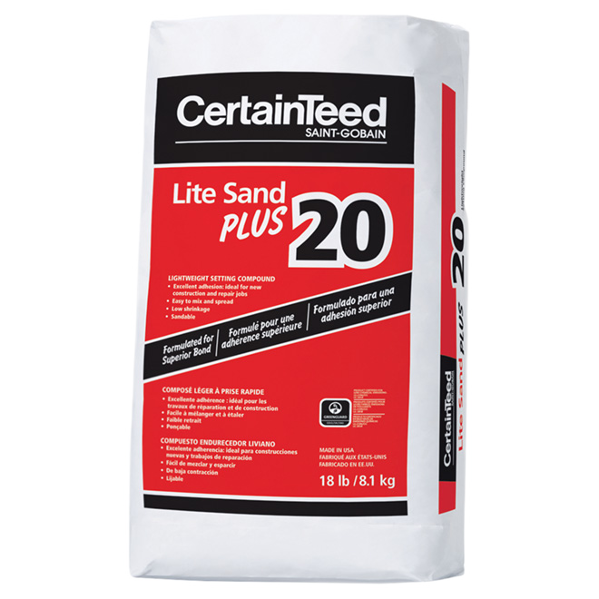 CERTAINTEED PLUS 20 LITE SAND COMPOUND POWDER WHITE 8.1KG