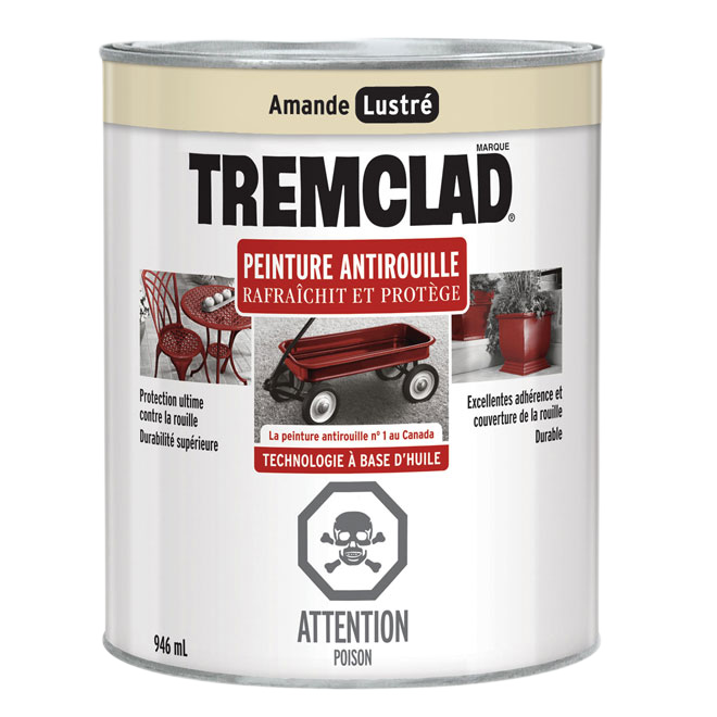 TREMCLAD GLOSS FINISH RUST PAINT ALMOND 946ML