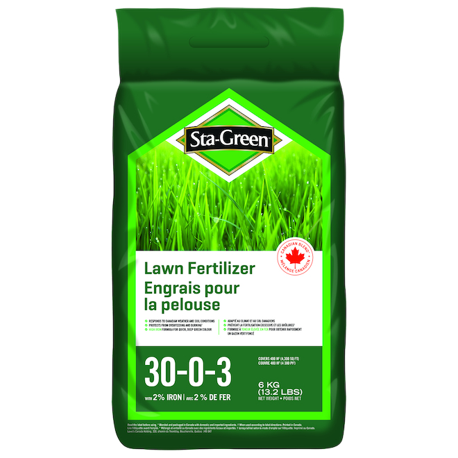 STA GRN LAWN FERTILIZER 30-0-3 6