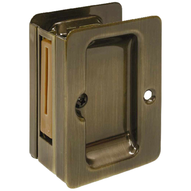 CONCEPT SGA POCKET DOOR KNOB PASSAGE STEEL ANTIQ.BRASS 2 1/2x2 3/4x1 3/8"