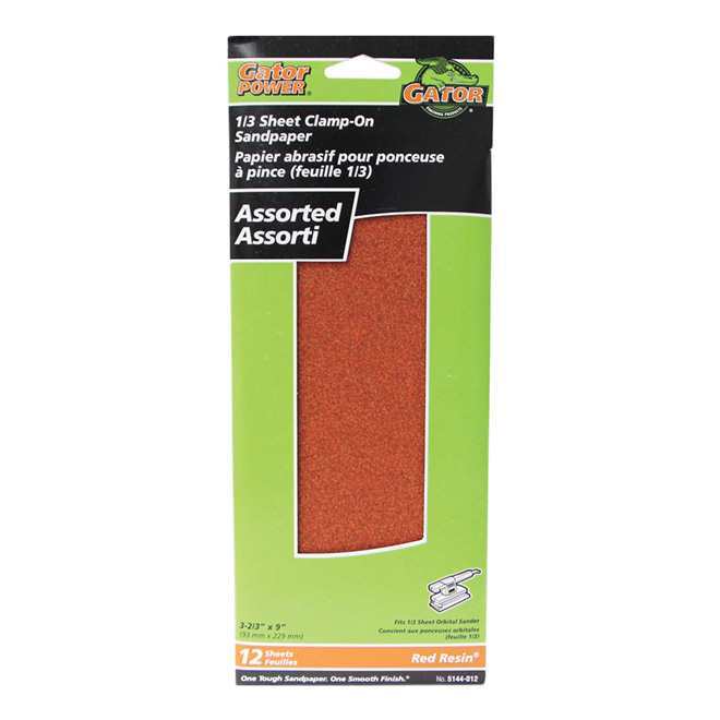 RUST-OLEUM 1/3 SHEET SANDPAPER ALUM.OXIDE ASSORTED PK12