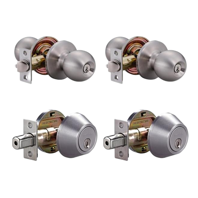 RELIABILT BOLA ENTRY HANDLE ZINC SAT.NICKEL 4PC