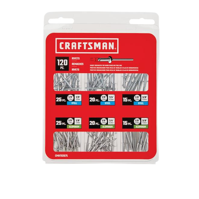 CRAFTSMAN ASSORTED RIVETS ALUM/STEEL 120/PK