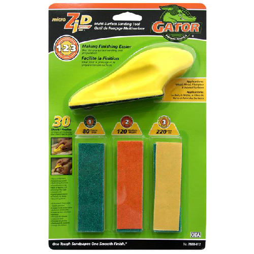 GATOR MULTISURFACE SANDER MICRO ZIP FOAM YELLOW 1x3 1/2"