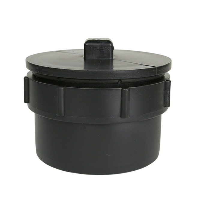 IPEX SPIGOT PLUG CLEANOUT ADAPTER ABS-DWV BLACK 4"