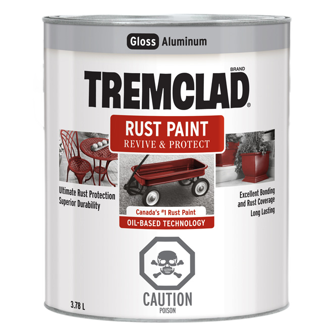 TREMCLAD GLOSS ANTIRUST PAINT OIL BASED ALUMINUM 3.78L