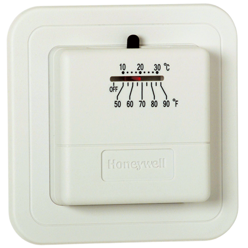 HONEYWELL 750MILLIVOLT THERMOSTAT PLASTIC WHITE