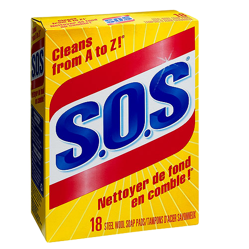 SOS S.O.S STEEL WOOL PAD STEEL STEEL 18/Bx