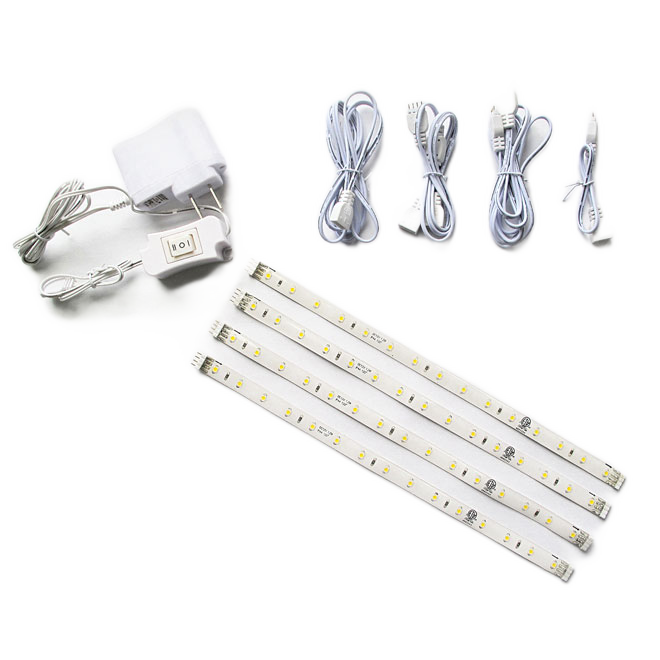 BAZZ UND.CABINET LED STRIPS WHITE 10"-4/PK