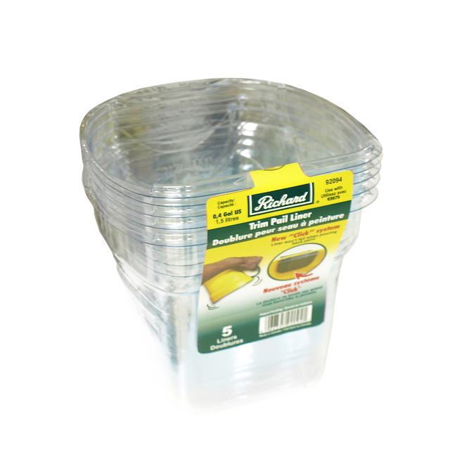 RICHARD SMALL ROLL PAINT PAIL LINER CLEAR 5PK-1.5L