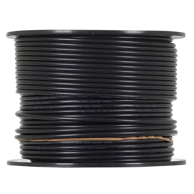 RCA RG6 CABLE COAXIAL PLAST/COPPER BLACK 500'x7LB