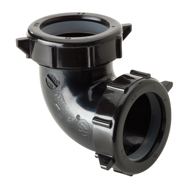PLUMB PAK ELBOW ABS BLACK 1 1/2" 90DG