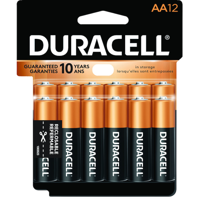 DURACELL AA ALKALINE BATTERY COPPERTOP BLACK 1.5V 12PK