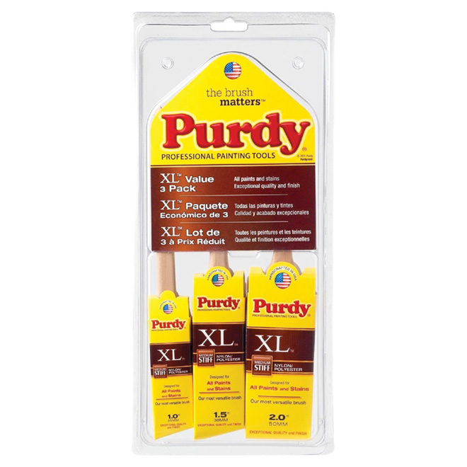 PURDY XL PAINT BRUSH SET POLY/NYLON 3PK