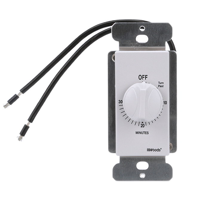 WOODS 30 MINUTES TIMER IN-WALL PLASTIC WHITE 1875Wx1HP