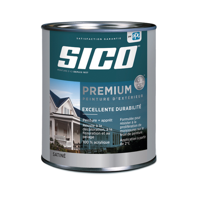 SICO 100% ACRYLIC LATEX SATIN EXT. BASE 1 946ML