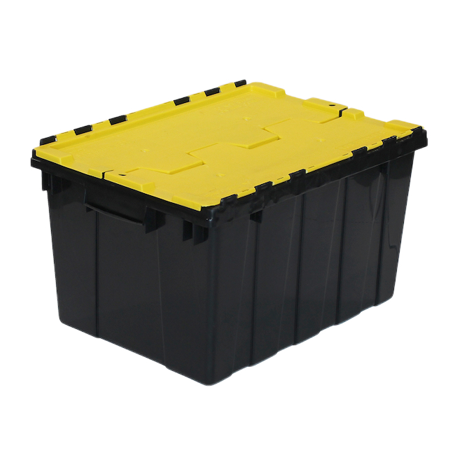 GSC Technologies FLIP-TOP STORAGE TOTE PLASTIC BLACK/YW 45L