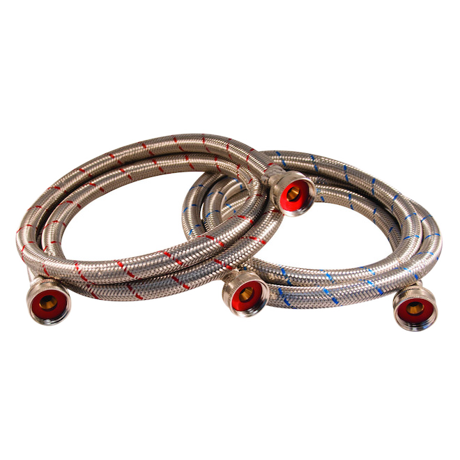 AQUA-DYNAMIC WASHER CONNECTOR KIT STAINLESS STEEL 3/4x60" 2/PK