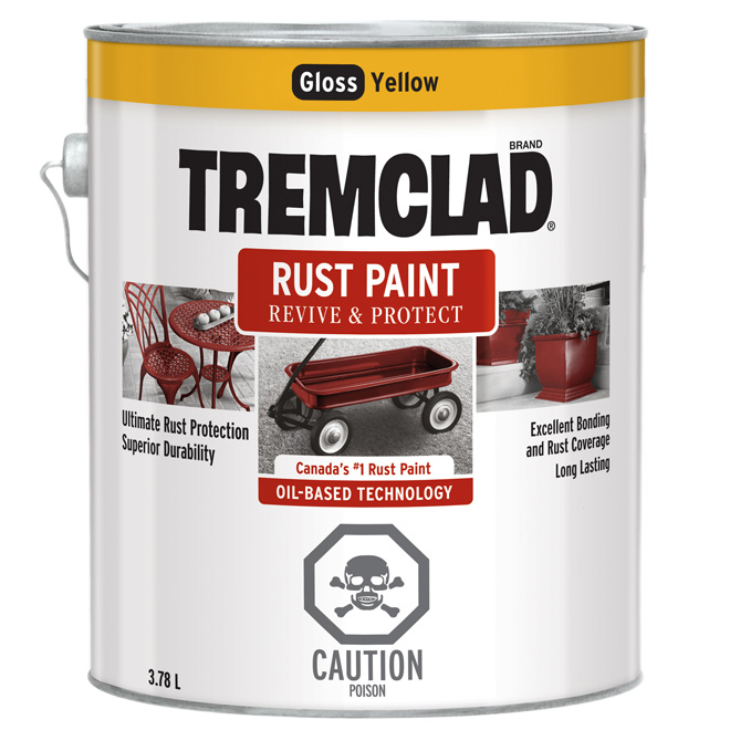 TREMCLAD GLOSS FINISH RUST PAINT YELLOW 3.78L