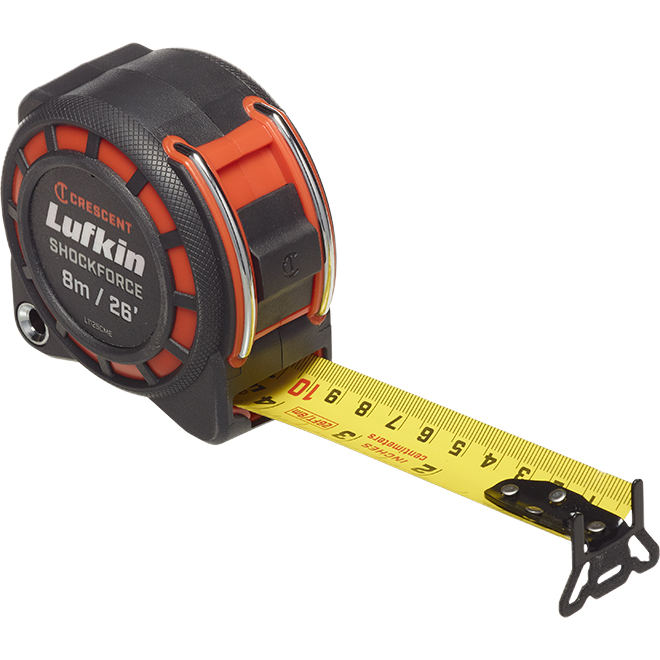 LUFKIN SHOCKFORCE MEASURING TAPE STEEL ORANGE 1-3/16"x26'