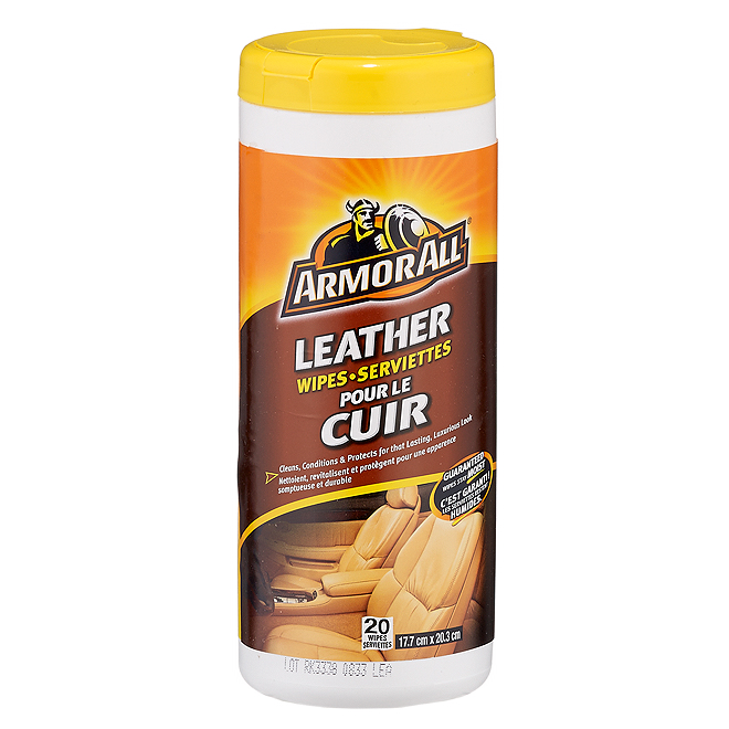 ARMOR ALL TUBE LEATHER WIPES PLASTIC YELL./BROWN 20/PK
