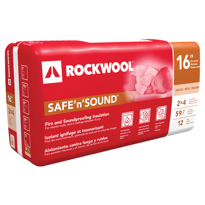 ROCKWOOL WOOD/ACOUST. SAFE&SOUND 59.7SF STONE WOOL 3x15.25x47"