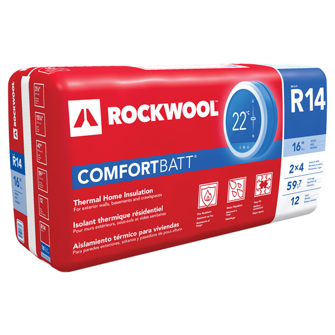 ROCKWOOL R14/WOOD COMFORTBATT 59.7SF STONE WOOL 3.5x15.25x47"