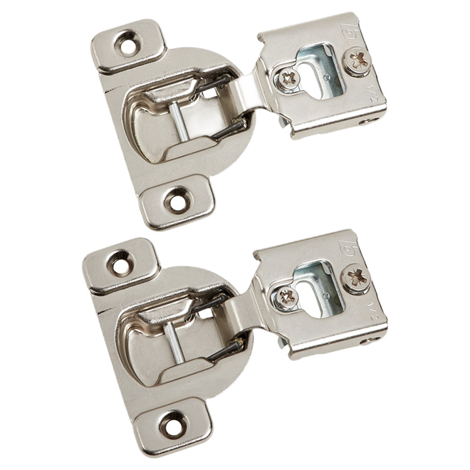 RICHELIEU COMPACT HINGE PLATE METAL SILVER 2PK