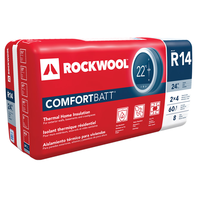 ROCKWOOL R14/WOOD COMFORTBATT 60.1SQ STONE WOOL 3.5x23x47"