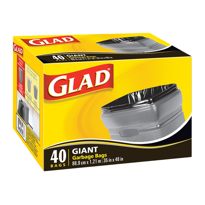 GLAD GIANT GARBAGE BAGS GREEN 35"x48"xBT/40