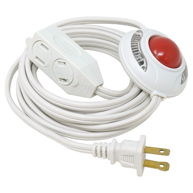 WOODS FOOT SWITCH CORD INDOOR PLASTIC WHITE 16GAx3Mx2 COND.