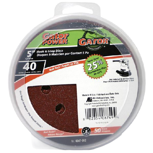 RUST-OLEUM 8 HOLES SANDING DISK ALUM.OXIDE RED 5"x40GTxPK50