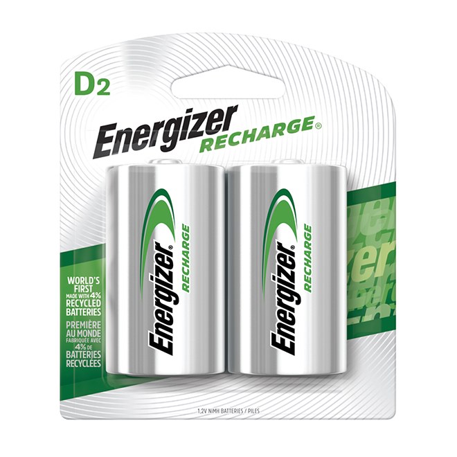 ENERGIZER D RECHARGEABLE BATT. NIMH PK2