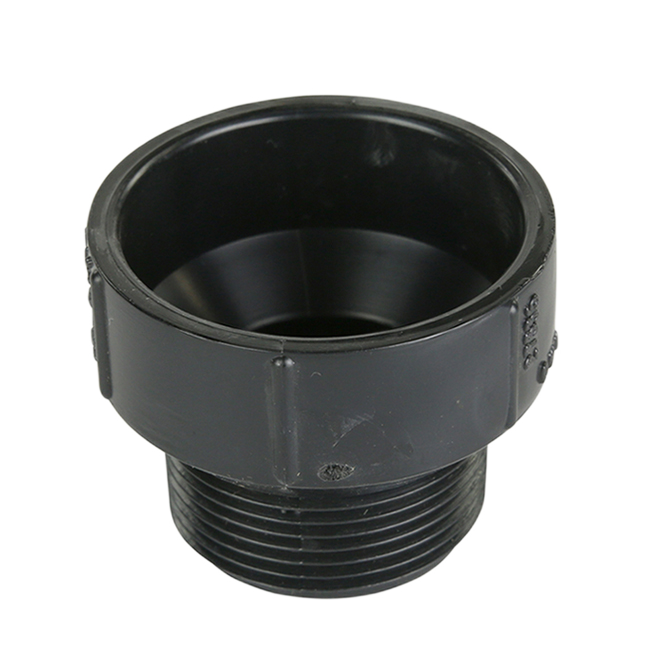 IPEX HUB-MPT ADAPTER ABS-DWV BLACK 1 1/2x1 1/4"
