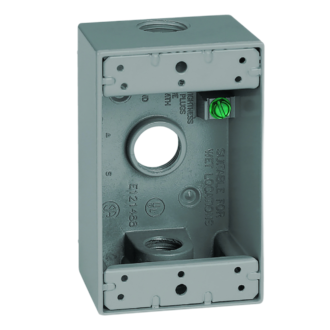 THOMAS & BETTS SINGLE GANG RECTANGULAR BOX ALUMINIUM SILVER 3