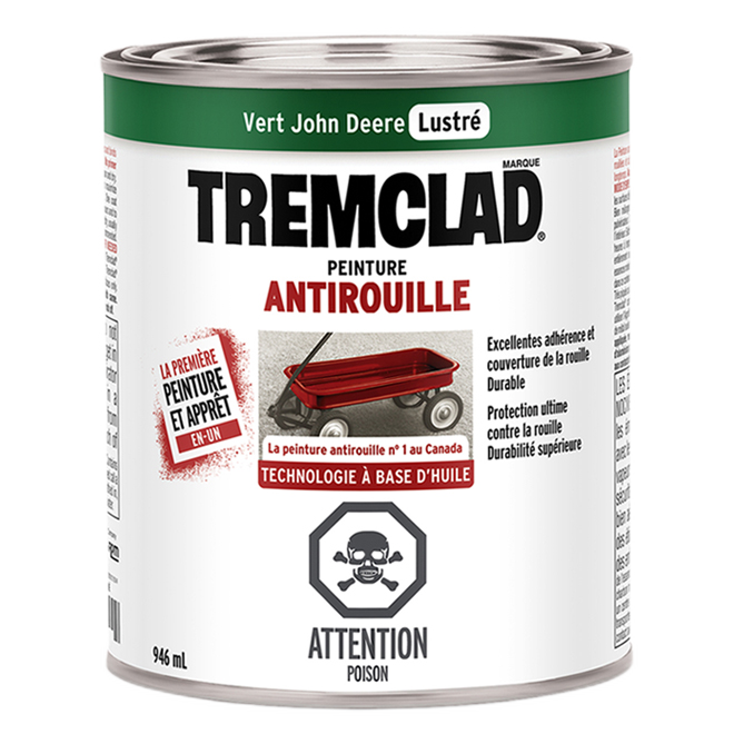 TREMCLAD GLOSS ANTIRUST PAINT OIL BASED GREEN JDEER 946ML