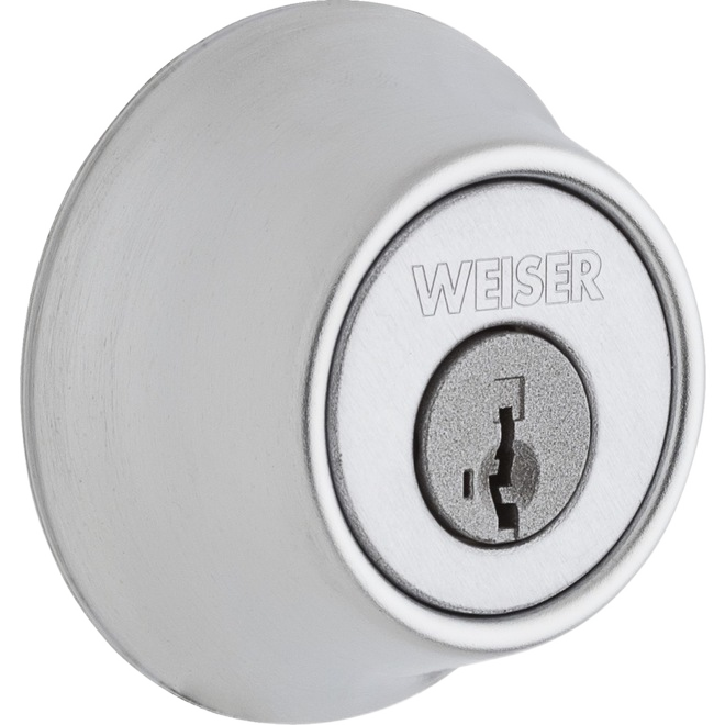 WEISER SGL CYL DEADBOLT BRASS SAT.CHROME