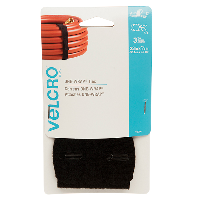 VELCRO ONE-WRAP STRAP VELCRO BLACK 23"x7/8"xPK3