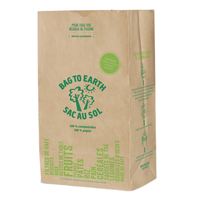 BAG TO EARTH BIODEGRADABL KITCHEN WASTE BAG KRAFT NATURA BROWN 5PKx12x8x22"