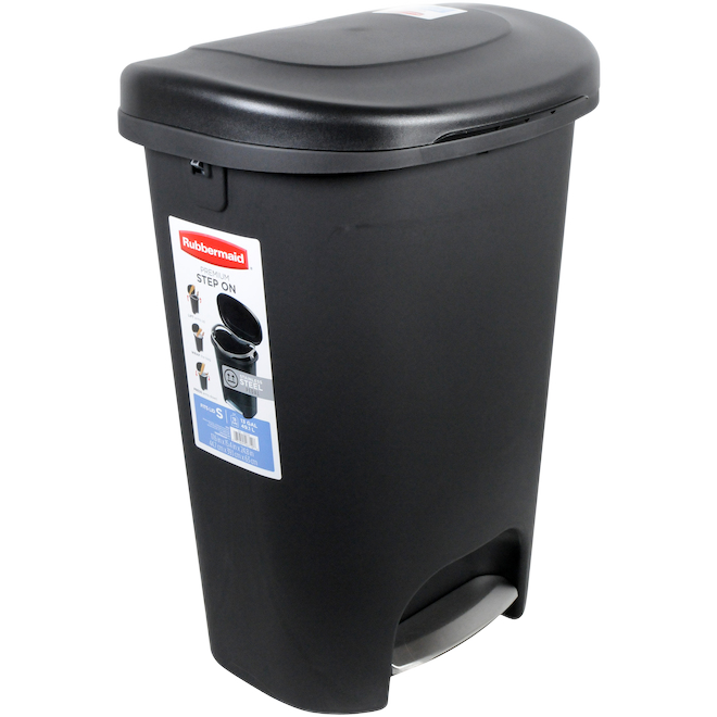 RUBBERMAID STEP ON WASTEBASKET PLASTIC BLACK 49.2L