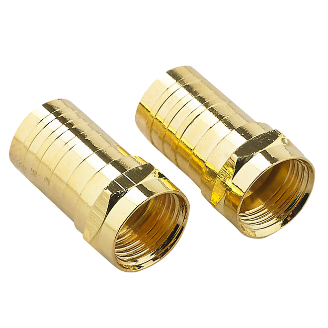 RCA TWIST CONNECTOR F GOLD PK2