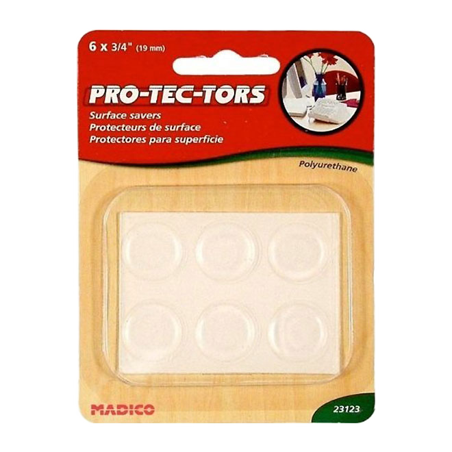 PRO-TEC-TORS SELF-ADHESIV ROUND CUSHION VINYL 3/4"XCR/6X(19MM)