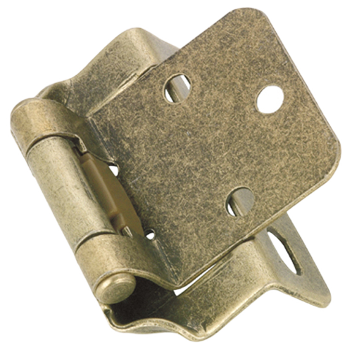 RICHELIEU 1/2" OVERLAY SPRING HINGE METAL ANTIQ.BRASS PK/2