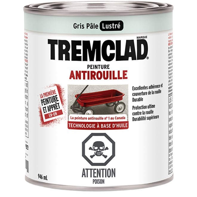 TREMCLAD GLOSS RUST PAINT LIGHT GREY 946ML