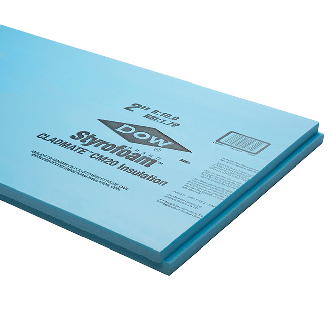 STYROFOAM SL CLADMATE CM20 POLYSTYRENE BLUE 2.5"x2x8'