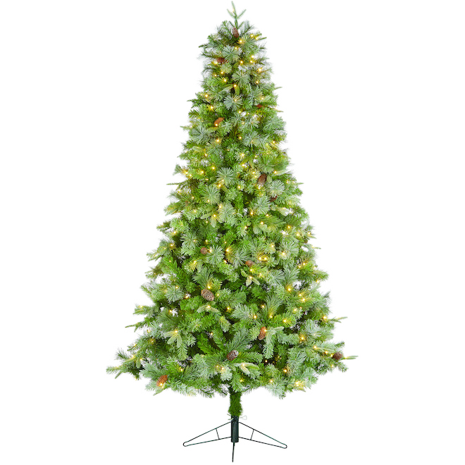 HOLIDAY LIVING FLOCKED PRELIT TREE PE/PVC 7.5'-450LGT