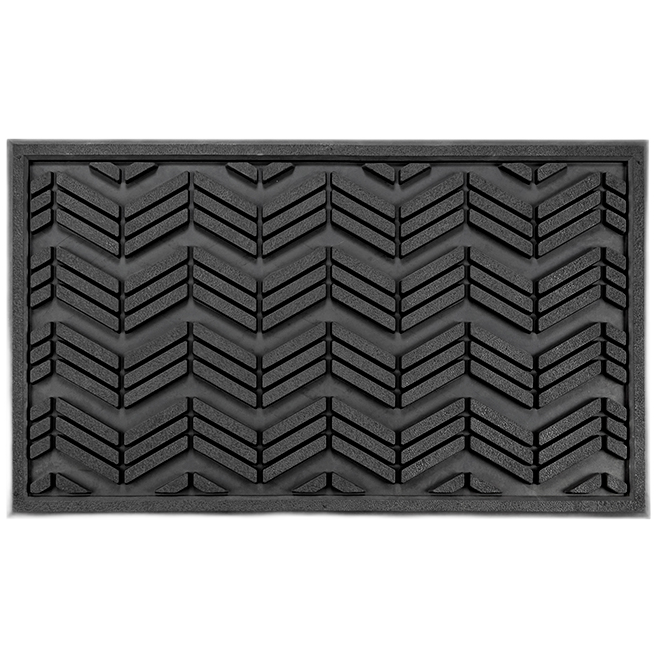 FHE CHEVRON ENTRANCE MAT RUBBER BLACK 18x30"