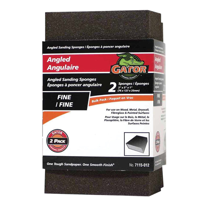 RUST-OLEUM FINE ANG.SANDING SPONGE ABRAS.FOAM GREY 3x5"xPK2