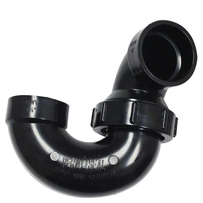 IPEX UNION PIVOTING P-TRAP ABS-DWV HUB BLACK 1 1/2"